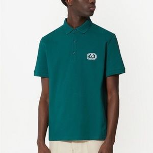 DKNY polo shirt green emerald cotton